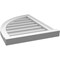 Ekena Millwork Quarter Round Top Left Surface Mount PVC Gable Vent w/ 2"W x 2"P Brickmould Sill Frame, 18"W x 24"H GVPQL18X2403SN - alternate 2